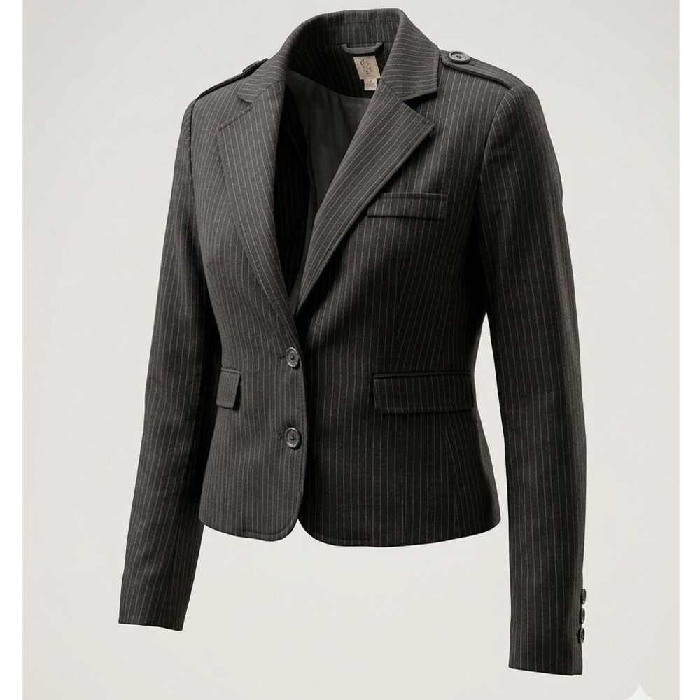 Women's S Vintage Old Navy Pinstripe Blazer Military Dark Academia Goth Jacket